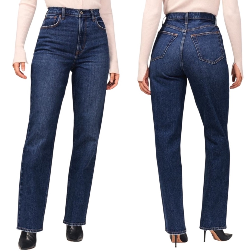 Abercrombie & Fitch Curve Love '90s Straight Ultra High Rise Jeans 29 8 Regular